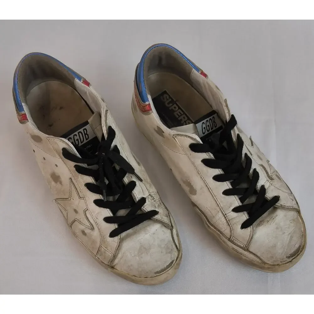 Golden Goose Superstar Sneakers Men's 40 (US7.5) Leather Red/White/Blue #W5252